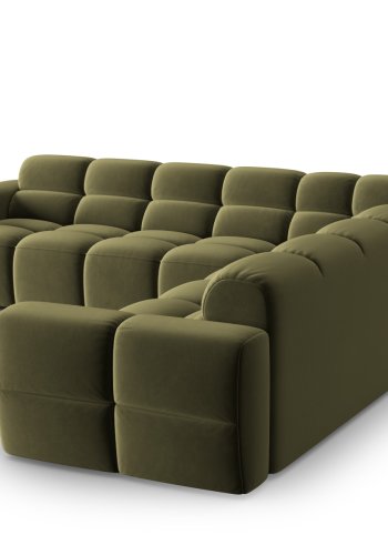 MICADONI  Symmetrisk hjrnesofa i flyel, Lisa, 5 seter, 310x310x77