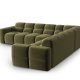MICADONI  Symmetrisk hjrnesofa i flyel, Lisa, 5 seter, 310x310x77