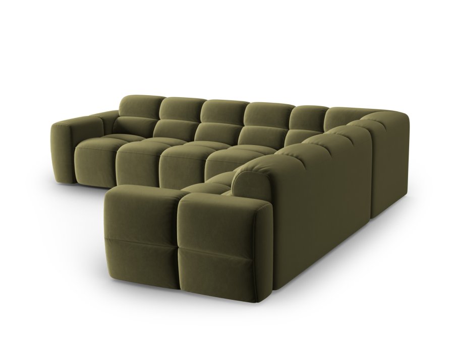 MICADONI  Symmetrisk hjrnesofa i flyel, Lisa, 5 seter, 310x310x77