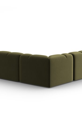 MICADONI  Symmetrisk hjrnesofa i flyel, Lisa, 5 seter, 310x310x77