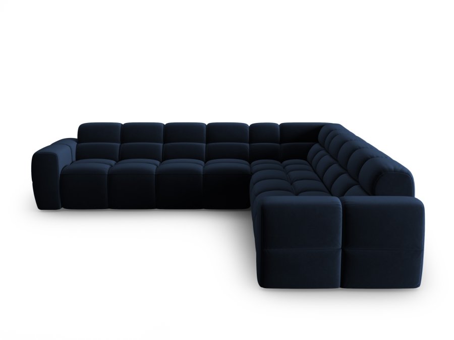 MICADONI  Symmetrisk hjrnesofa i flyel, Lisa, 5 seter, 310x310x77