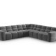 MICADONI  Symmetrisk hjrnesofa i flyel, Lisa, 5 seter, 310x310x77