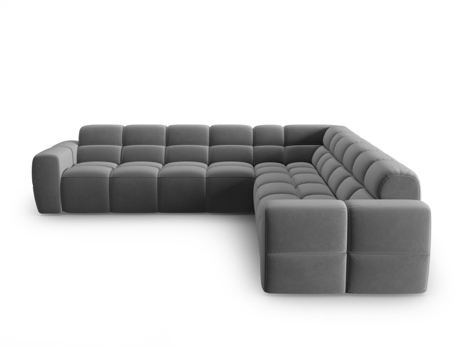 MICADONI  Symmetrisk hjrnesofa i flyel, Lisa, 5 seter, 310x310x77