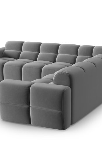 MICADONI  Symmetrisk hjrnesofa i flyel, Lisa, 5 seter, 310x310x77