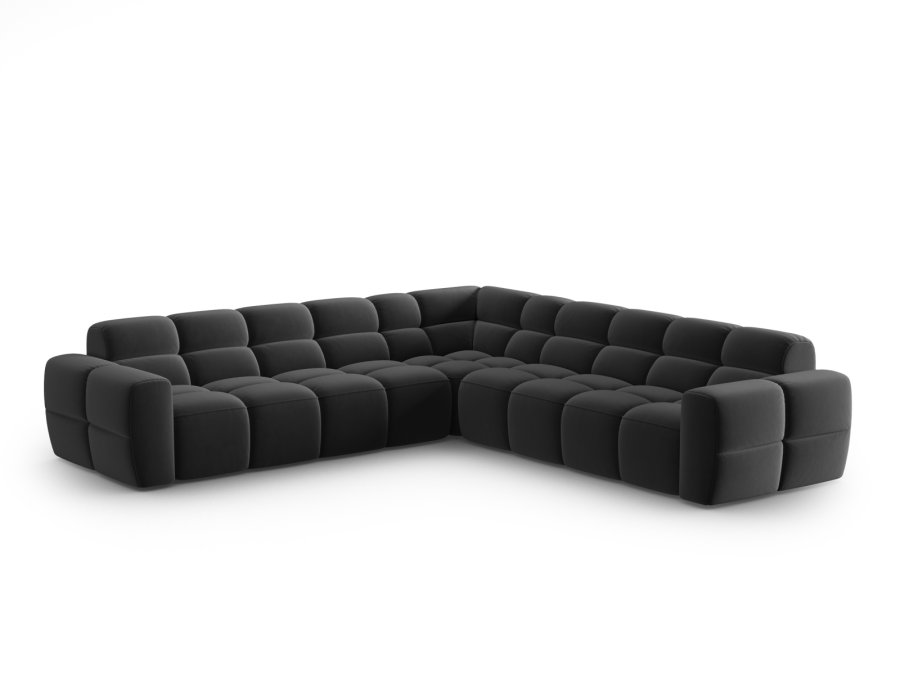 MICADONI  Symmetrisk hjrnesofa i flyel, Lisa, 5 seter, 310x310x77