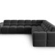 MICADONI  Symmetrisk hjrnesofa i flyel, Lisa, 5 seter, 310x310x77