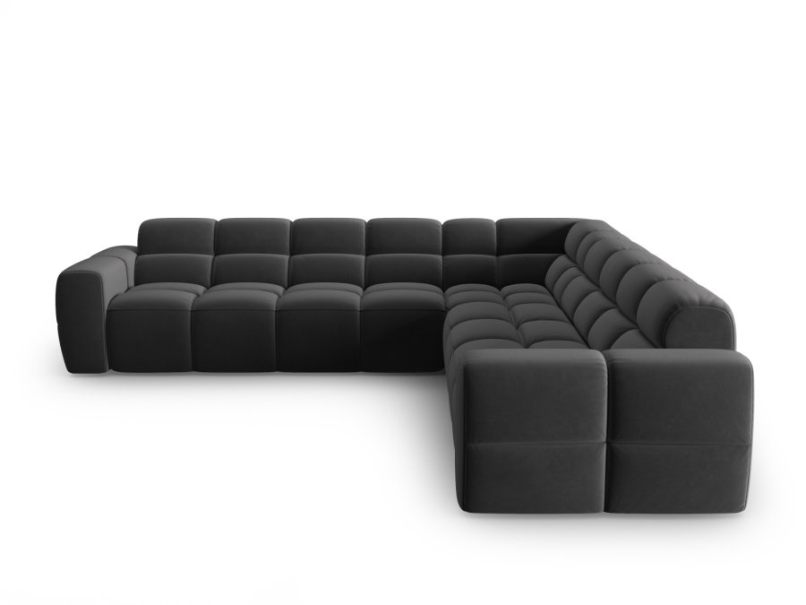 MICADONI  Symmetrisk hjrnesofa i flyel, Lisa, 5 seter, 310x310x77
