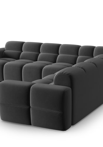MICADONI  Symmetrisk hjrnesofa i flyel, Lisa, 5 seter, 310x310x77