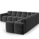 MICADONI  Symmetrisk hjrnesofa i flyel, Lisa, 5 seter, 310x310x77