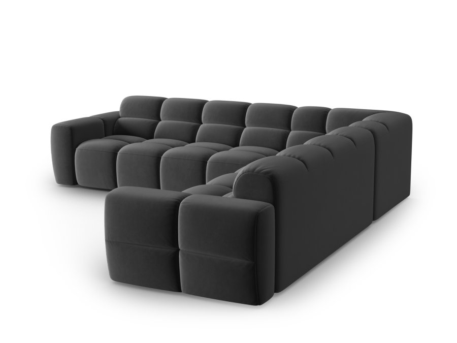 MICADONI  Symmetrisk hjrnesofa i flyel, Lisa, 5 seter, 310x310x77