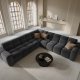 MICADONI  Symmetrisk hjrnesofa i flyel, Lisa, 5 seter, 310x310x77