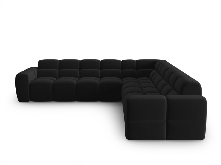 MICADONI  Symmetrisk hjrnesofa i flyel, Lisa, 5 seter, 310x310x77