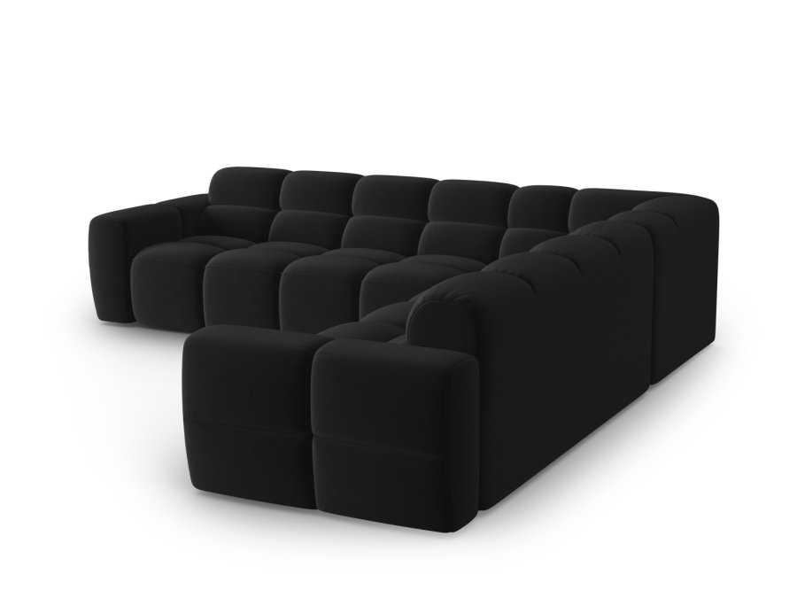 MICADONI  Symmetrisk hjrnesofa i flyel, Lisa, 5 seter, 310x310x77