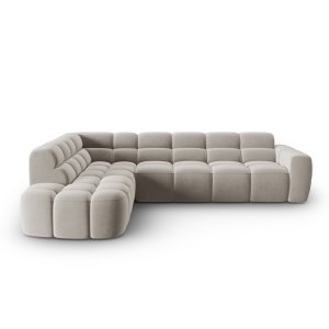 MICADONI  Lisa 5 pers. hjrnesofa, venstre - lys beige fljl stof