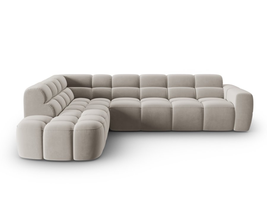 MICADONI  Venstre hjrnesofa i flyel, Lisa, 5 seter, 293x234x77