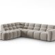 MICADONI  Venstre hjrnesofa i flyel, Lisa, 5 seter, 293x234x77