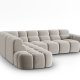 MICADONI  Venstre hjrnesofa i flyel, Lisa, 5 seter, 293x234x77