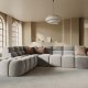 MICADONI  Venstre hjrnesofa i flyel, Lisa, 5 seter, 293x234x77