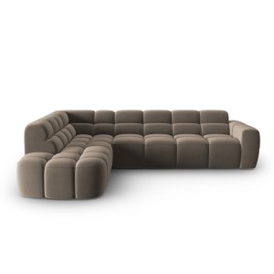 MICADONI Lisa 5 pers. hjrnesofa, venstre - lysebrun fljl stof