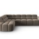 MICADONI  Venstre hjrnesofa i flyel, Lisa, 5 seter, 293x234x77