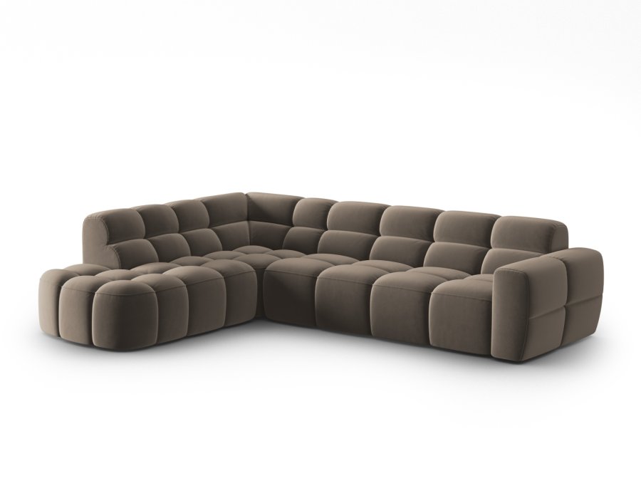 MICADONI  Venstre hjrnesofa i flyel, Lisa, 5 seter, 293x234x77