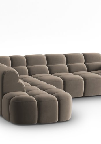 MICADONI  Venstre hjrnesofa i flyel, Lisa, 5 seter, 293x234x77
