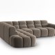 MICADONI  Venstre hjrnesofa i flyel, Lisa, 5 seter, 293x234x77