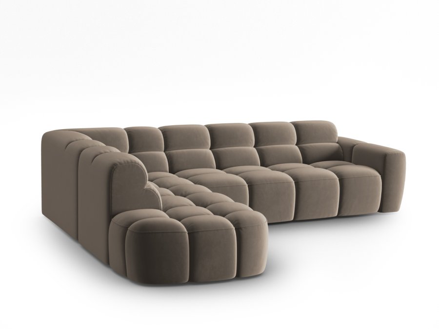 MICADONI  Venstre hjrnesofa i flyel, Lisa, 5 seter, 293x234x77