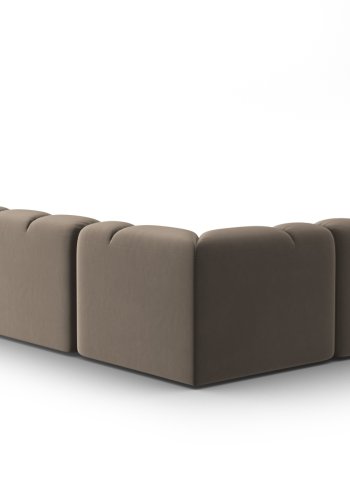 MICADONI  Venstre hjrnesofa i flyel, Lisa, 5 seter, 293x234x77