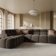 MICADONI  Venstre hjrnesofa i flyel, Lisa, 5 seter, 293x234x77
