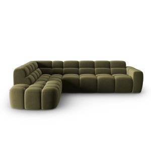 MICADONI Lisa 5 pers. hjrnesofa, venstre - lysegrn fljl stof