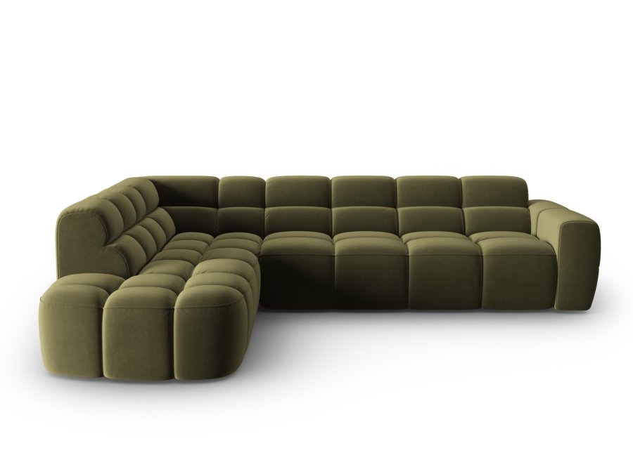 MICADONI  Venstre hjrnesofa i flyel, Lisa, 5 seter, 293x234x77
