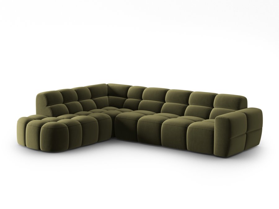 MICADONI  Venstre hjrnesofa i flyel, Lisa, 5 seter, 293x234x77