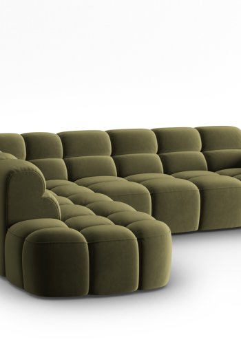 MICADONI  Venstre hjrnesofa i flyel, Lisa, 5 seter, 293x234x77