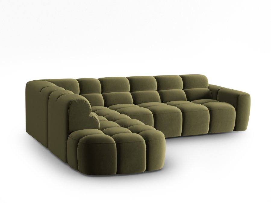 MICADONI  Venstre hjrnesofa i flyel, Lisa, 5 seter, 293x234x77