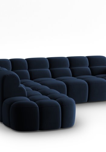 MICADONI  Venstre hjrnesofa i flyel, Lisa, 5 seter, 293x234x77