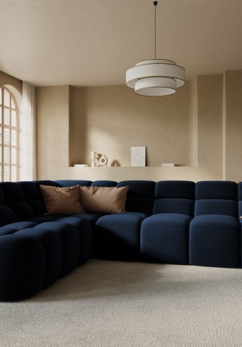 MICADONI  Venstre hjrnesofa i flyel, Lisa, 5 seter, 293x234x77