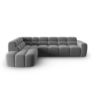 MICADONI Lisa 5 pers. hjrnesofa, venstre - lysegr fljl stof