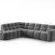 MICADONI  Venstre hjrnesofa i flyel, Lisa, 5 seter, 293x234x77