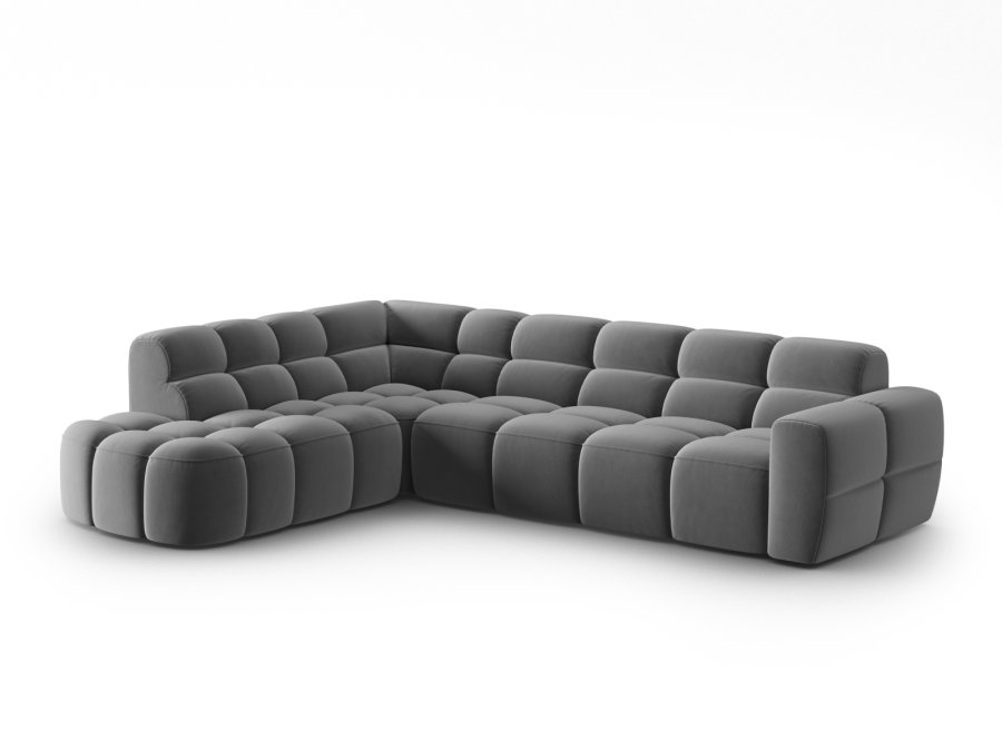 MICADONI  Venstre hjrnesofa i flyel, Lisa, 5 seter, 293x234x77