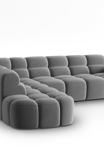 MICADONI  Venstre hjrnesofa i flyel, Lisa, 5 seter, 293x234x77