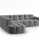 MICADONI  Venstre hjrnesofa i flyel, Lisa, 5 seter, 293x234x77