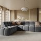 MICADONI  Venstre hjrnesofa i flyel, Lisa, 5 seter, 293x234x77