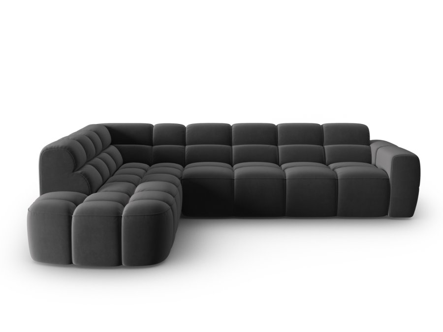 MICADONI  Venstre hjrnesofa i flyel, Lisa, 5 seter, 293x234x77