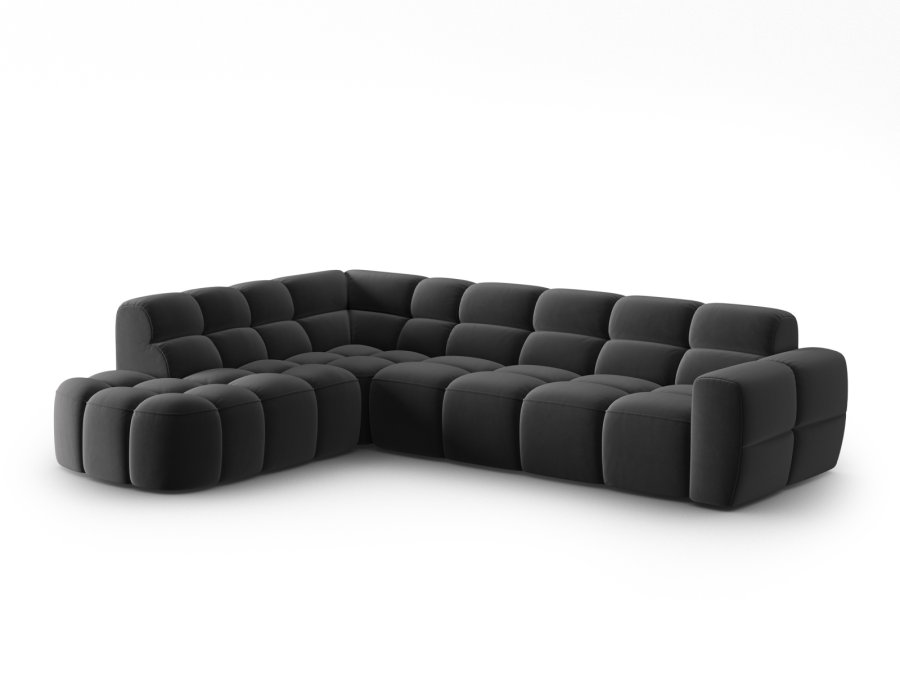 MICADONI  Venstre hjrnesofa i flyel, Lisa, 5 seter, 293x234x77