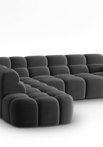 MICADONI  Venstre hjrnesofa i flyel, Lisa, 5 seter, 293x234x77
