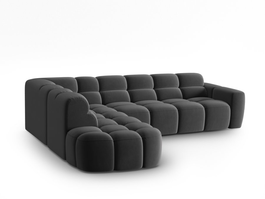 MICADONI  Venstre hjrnesofa i flyel, Lisa, 5 seter, 293x234x77