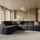 MICADONI  Venstre hjrnesofa i flyel, Lisa, 5 seter, 293x234x77