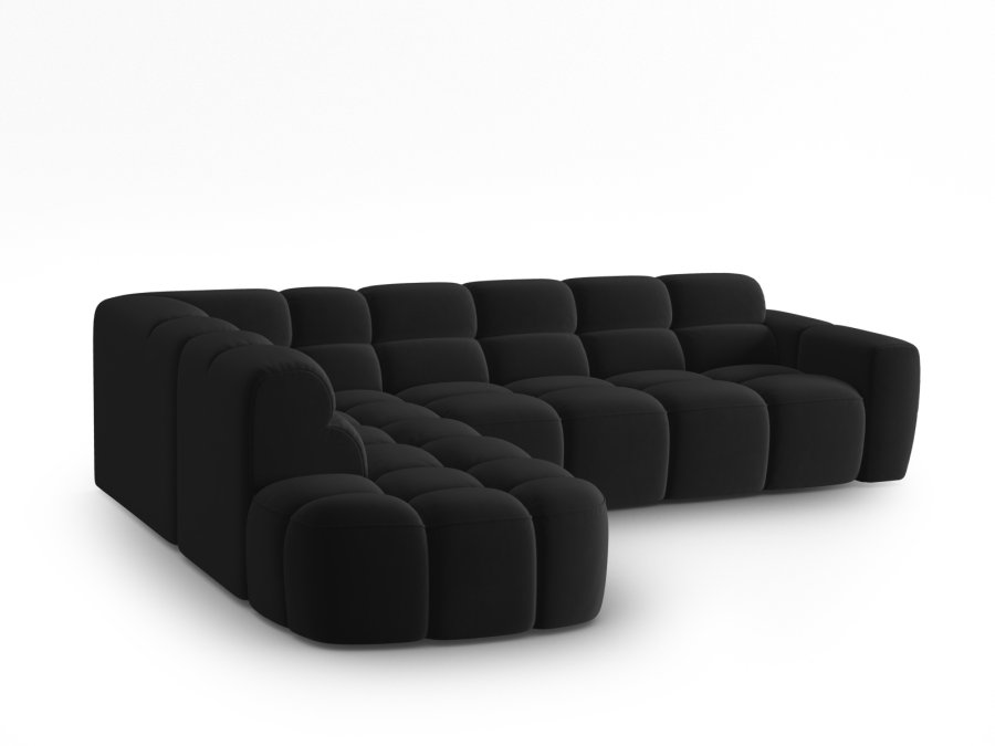 MICADONI  Venstre hjrnesofa i flyel, Lisa, 5 seter, 293x234x77