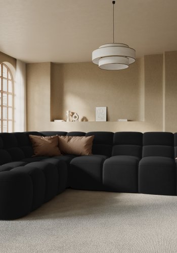 MICADONI  Venstre hjrnesofa i flyel, Lisa, 5 seter, 293x234x77